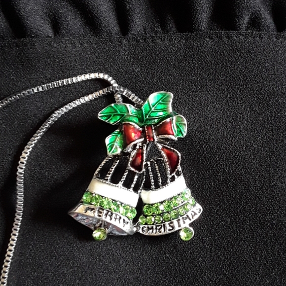 CRYSTAL BELLS NECKLACE & BROOCH - Picture 3 of 6